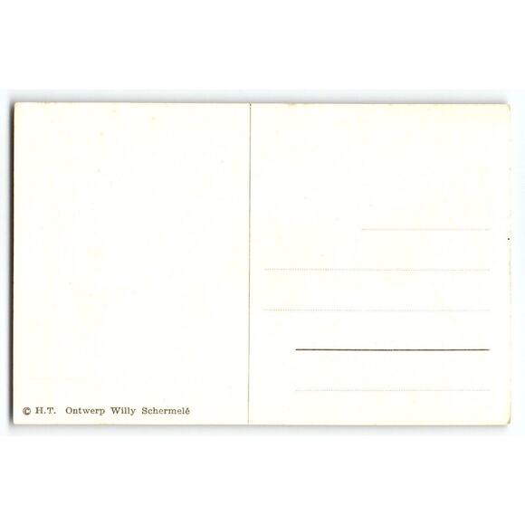 Fantasy Postcard Fairy Boy Sits On Mushroom In Snow Willy Schermele Dutch Artist - Picture 2 of 2